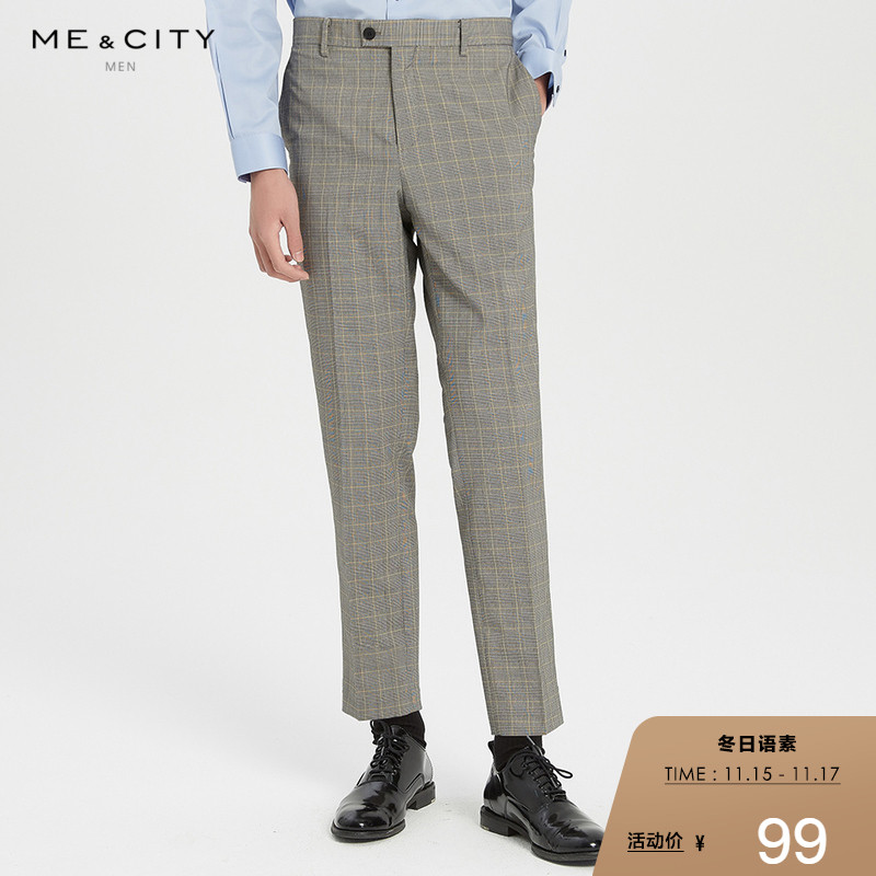 ME&CITY 550264 男士直筒西装裤